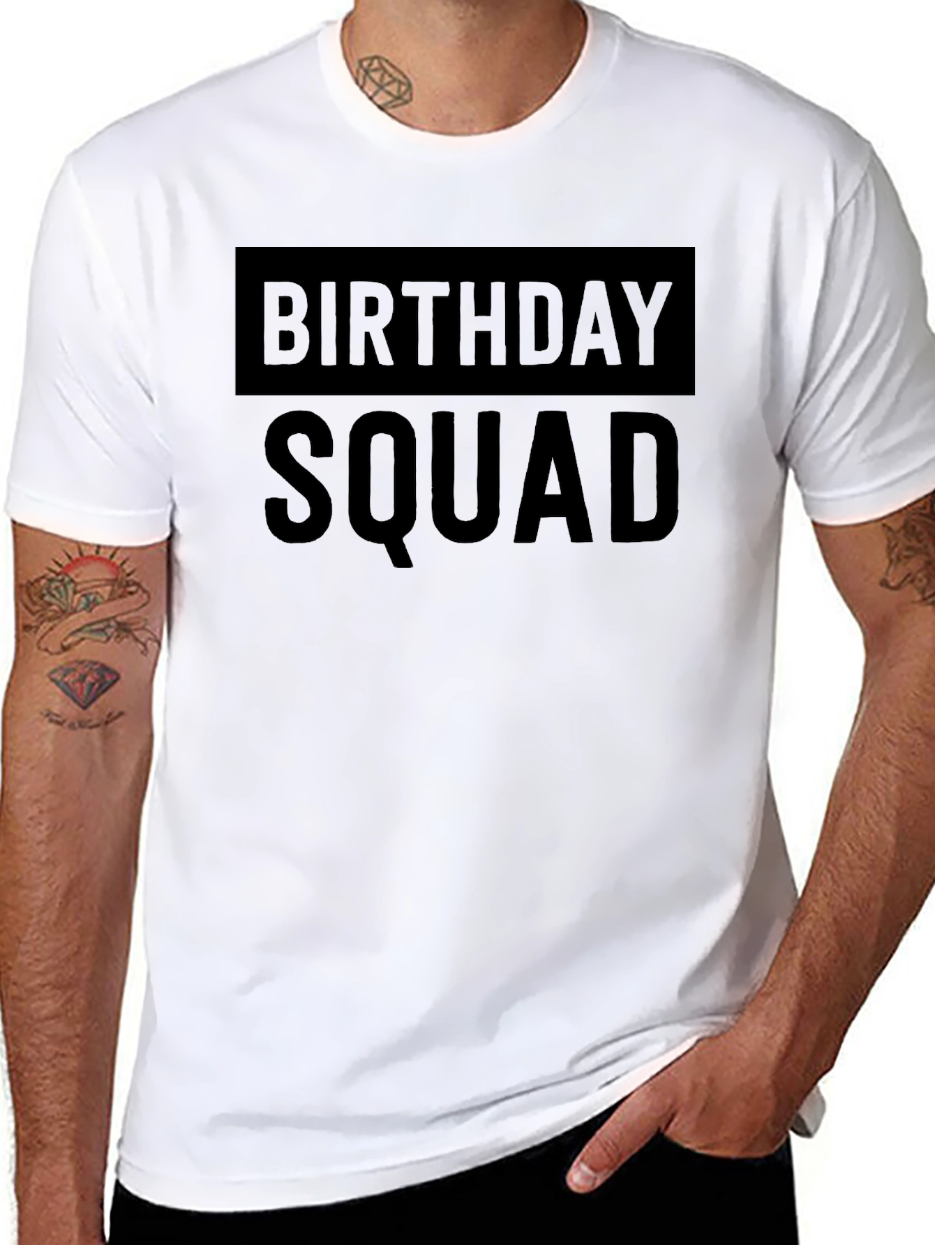 Birthday Squad Graphic Tee - Black Cotton T-Shirt