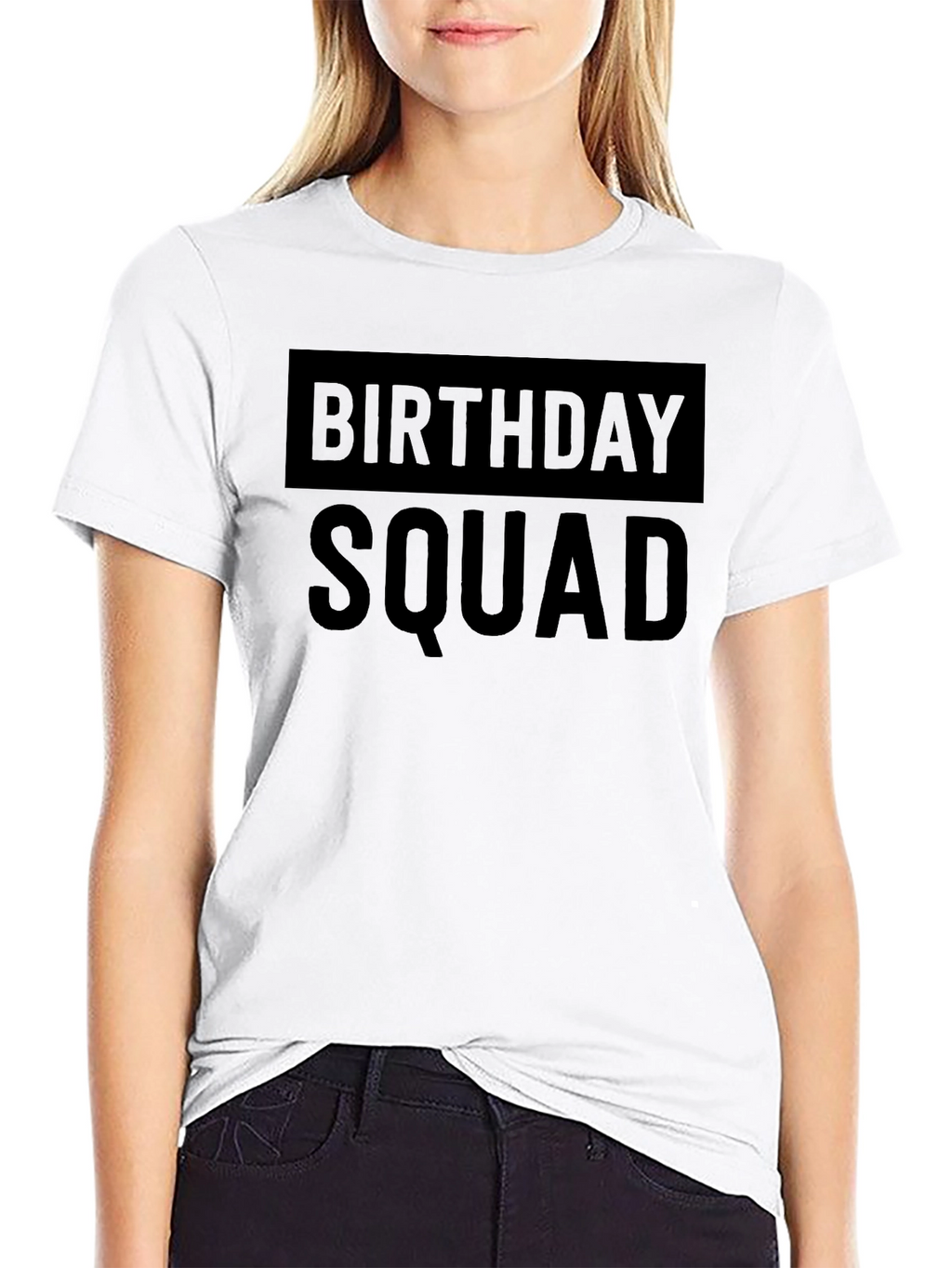 Birthday Squad Graphic Tee - Black Cotton T-Shirt