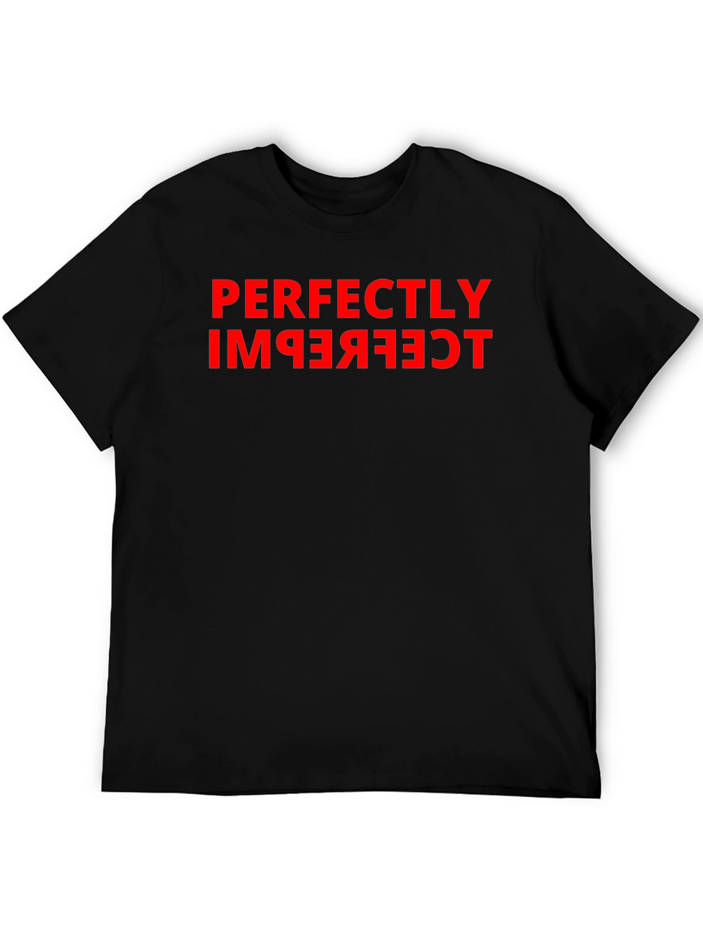 Perfectly Imperfect Red Graphic Black T-Shirt