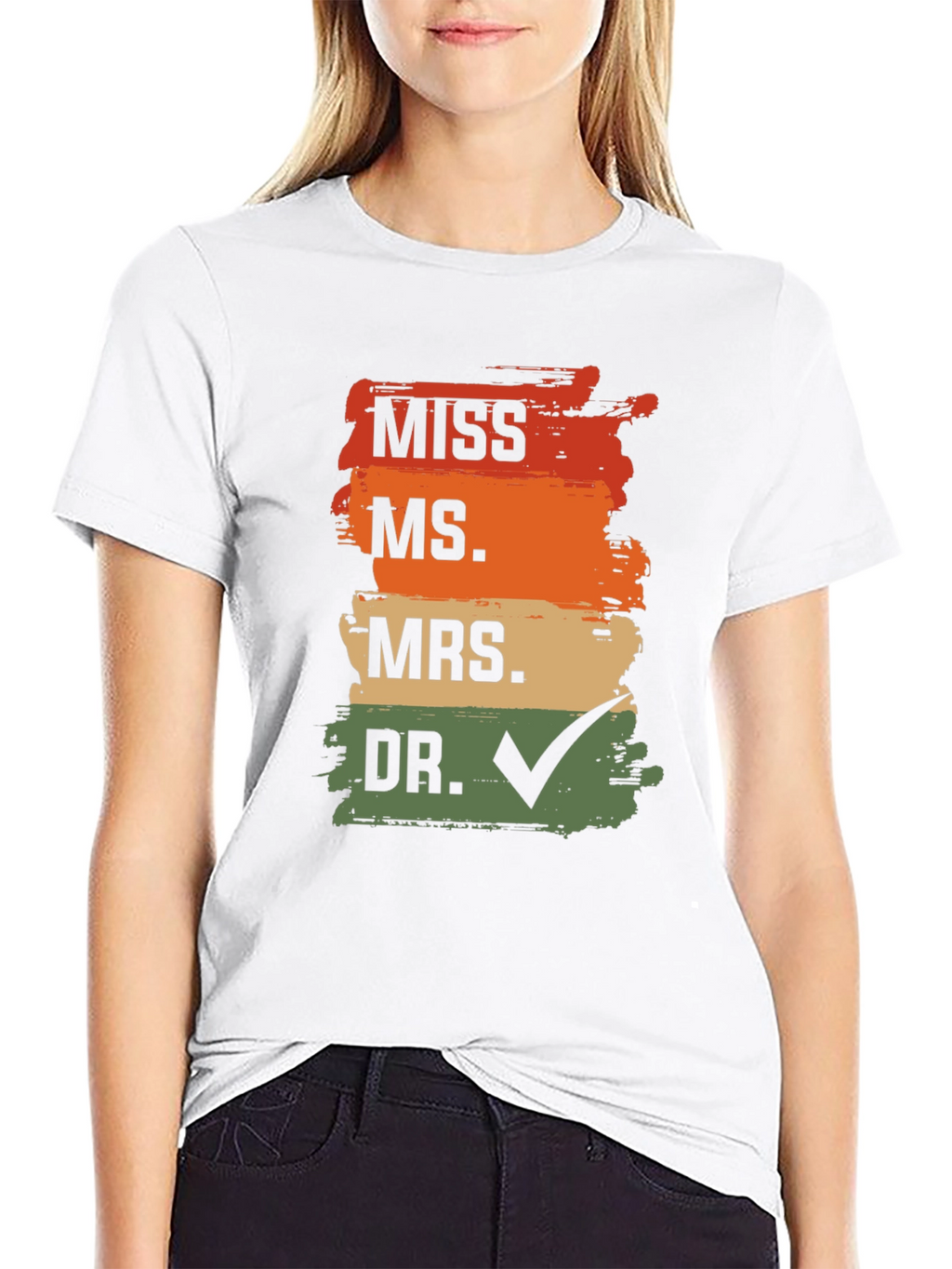 Doctor Graduation T-Shirt: Miss Ms Mrs Dr Check