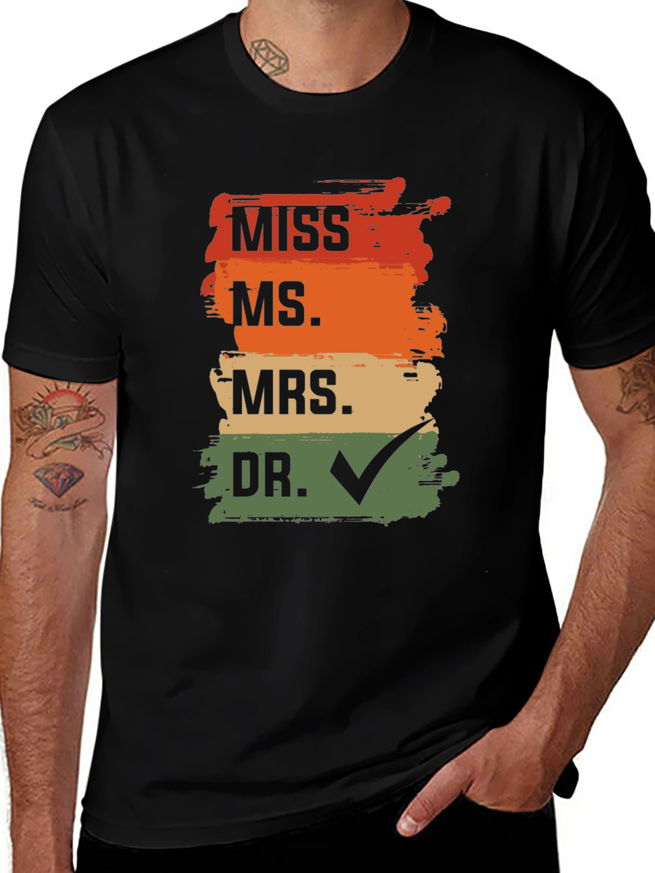Doctor Graduation T-Shirt: Miss Ms Mrs Dr Check