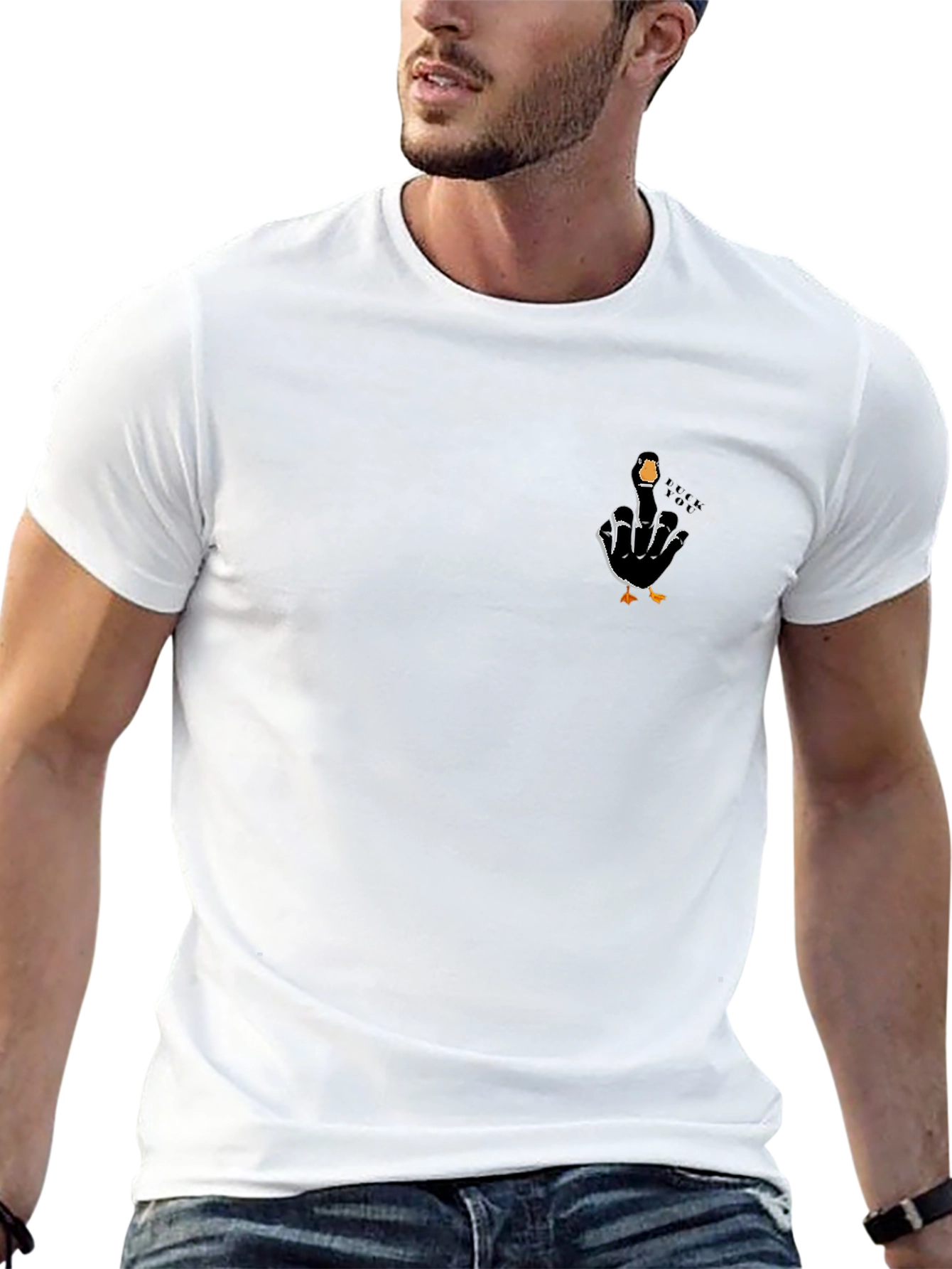 Funny Goose Middle Finger T-Shirt - Black