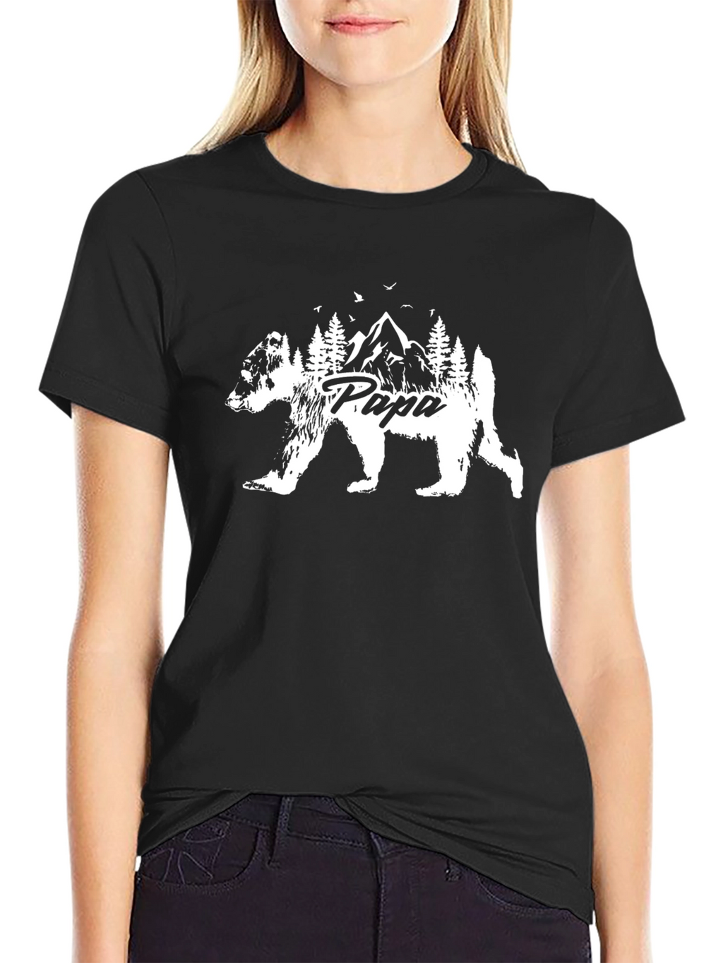 Papa Bear Mountain T-Shirt - Black