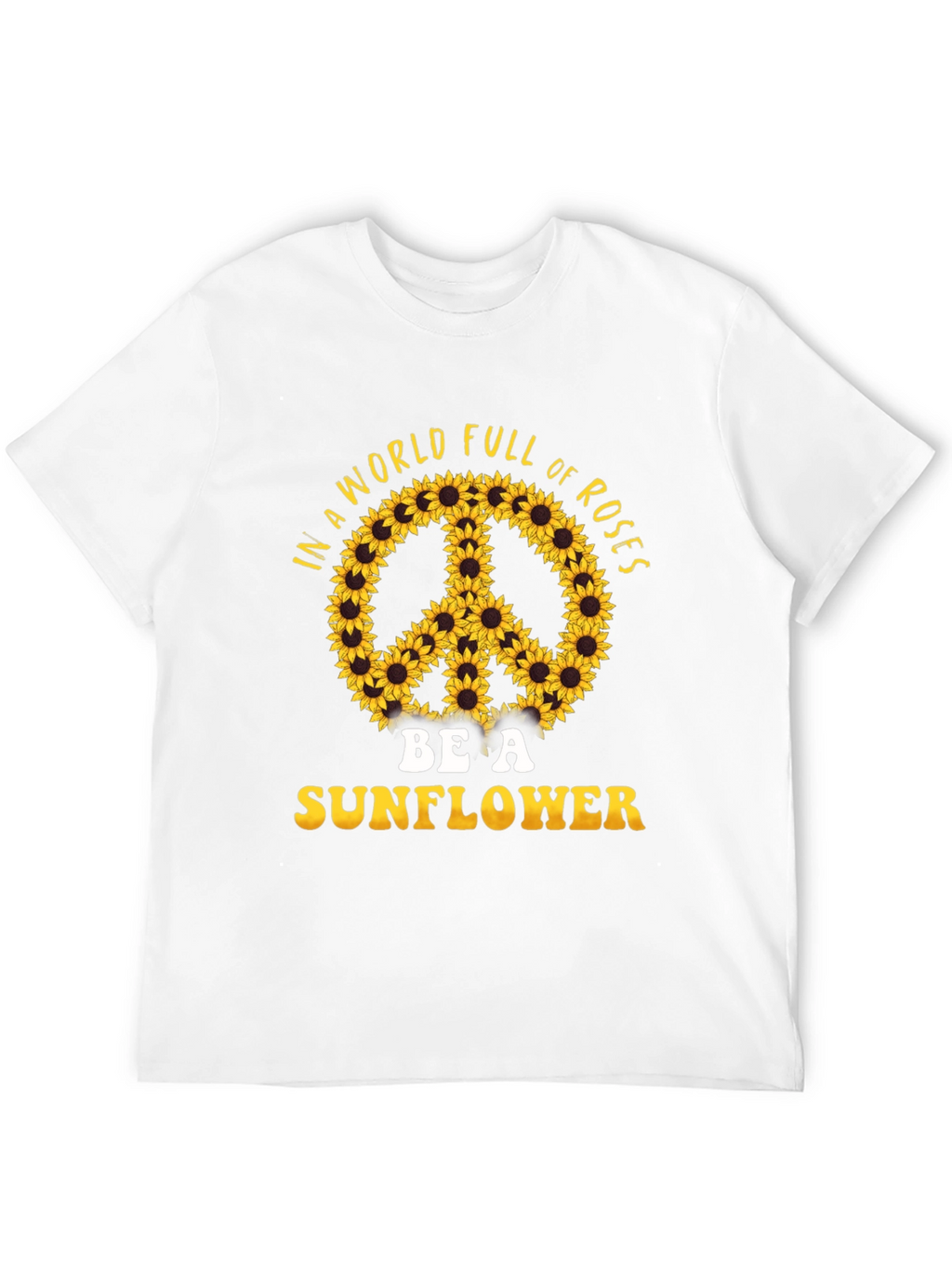 Sunflower Peace Sign Graphic T-Shirt