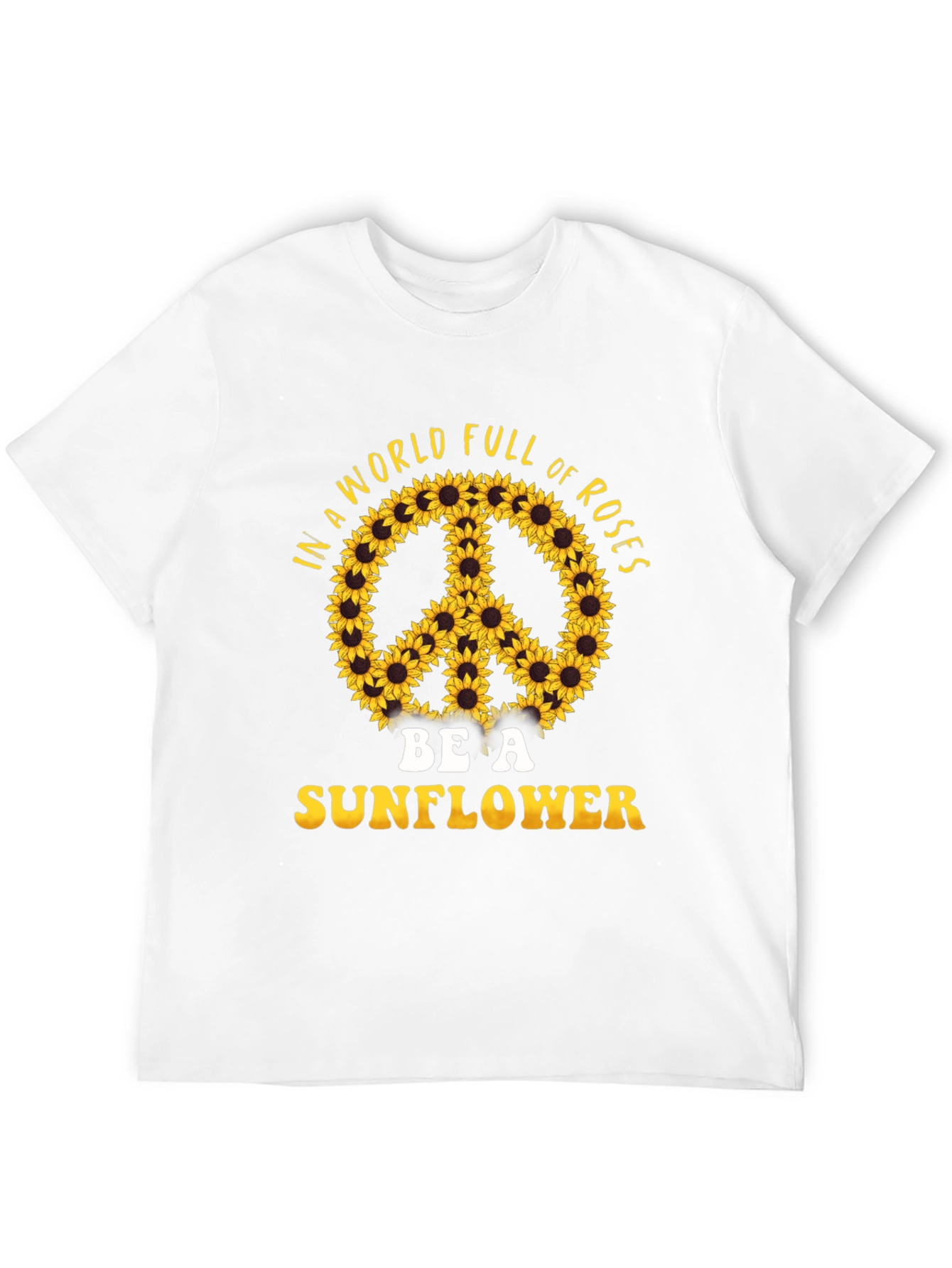 Sunflower Peace Sign Graphic T-Shirt