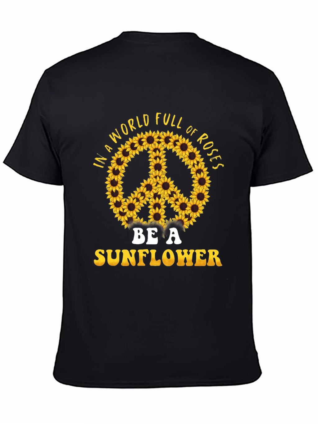 Sunflower Peace Sign Graphic T-Shirt