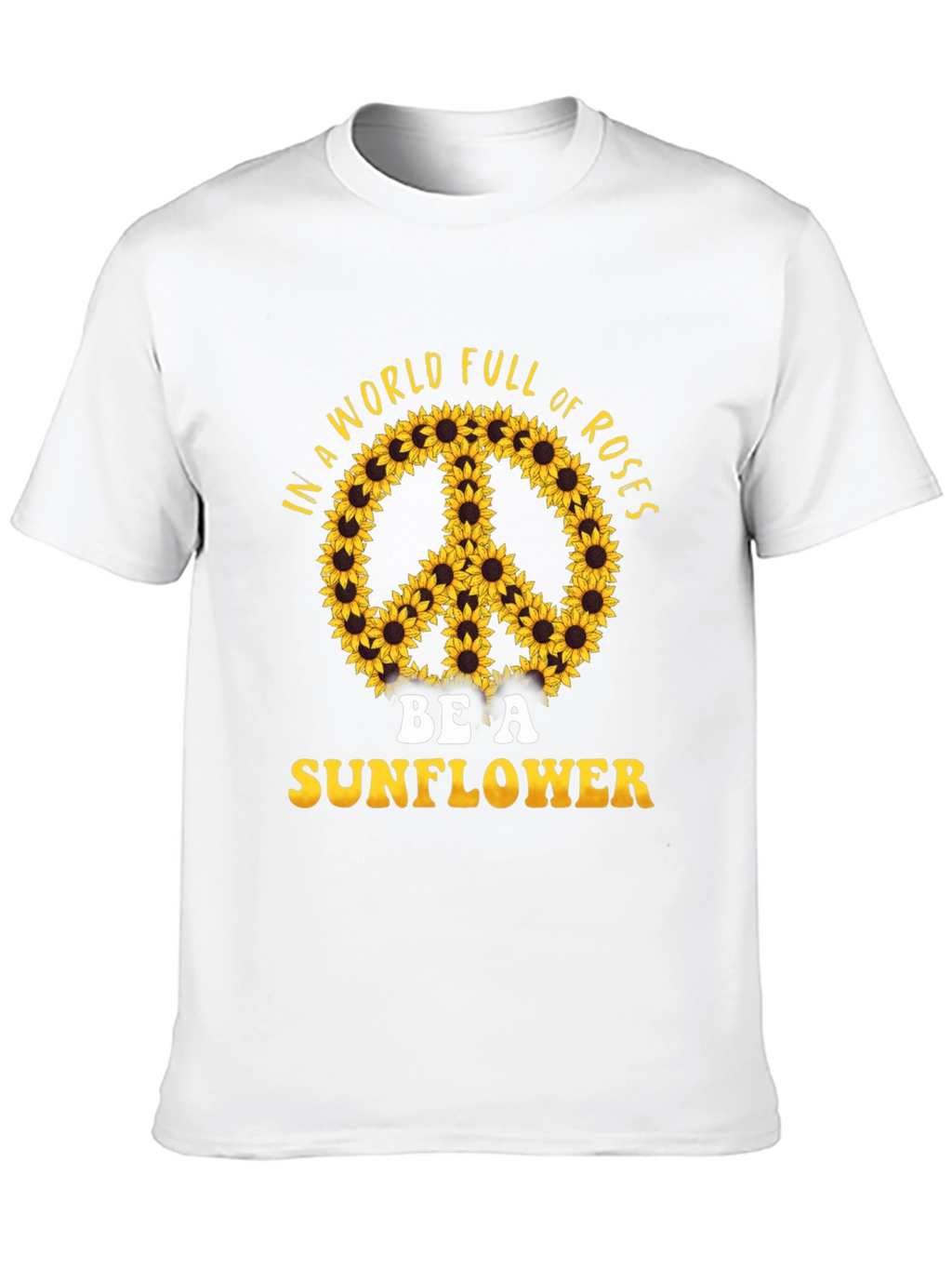 Sunflower Peace Sign Graphic T-Shirt