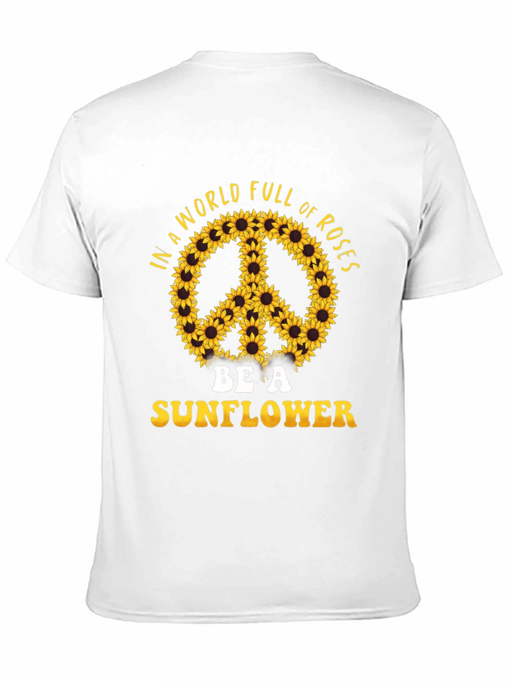 Sunflower Peace Sign Graphic T-Shirt