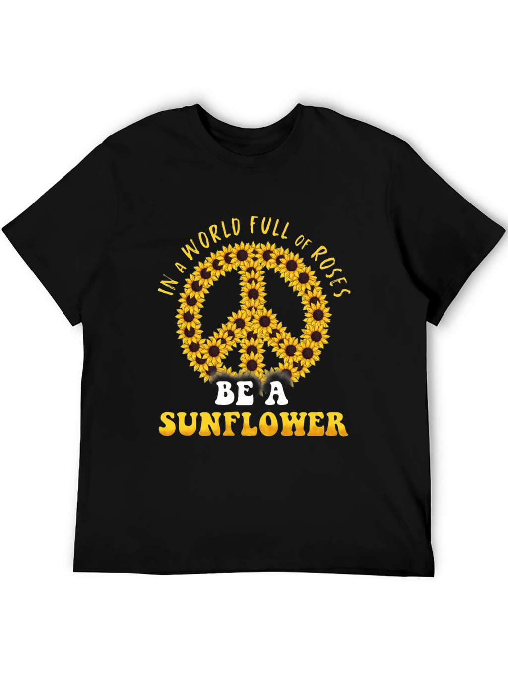 Sunflower Peace Sign Graphic T-Shirt
