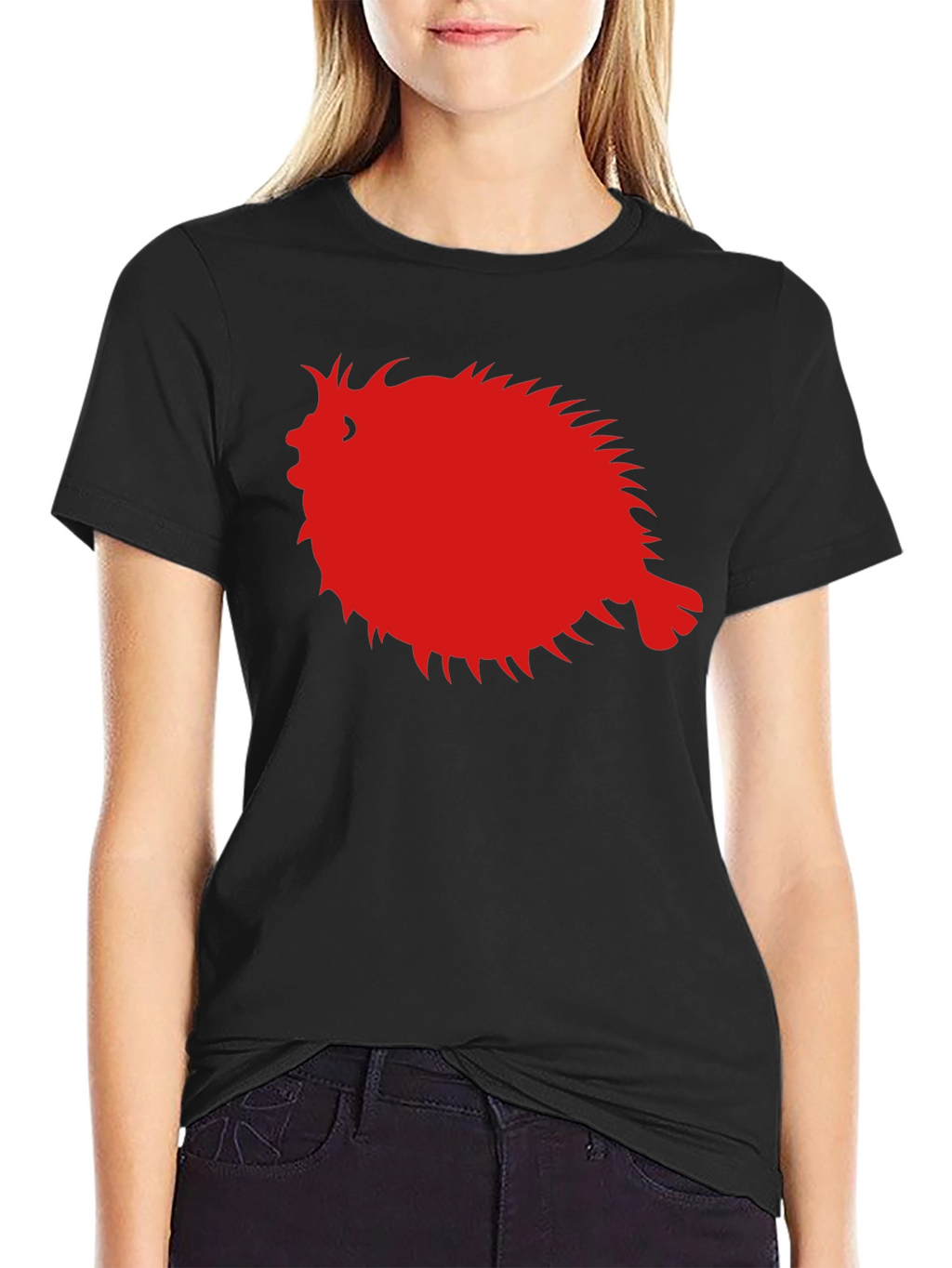 Pufferfish Graphic Tee - Black Cotton Comfort