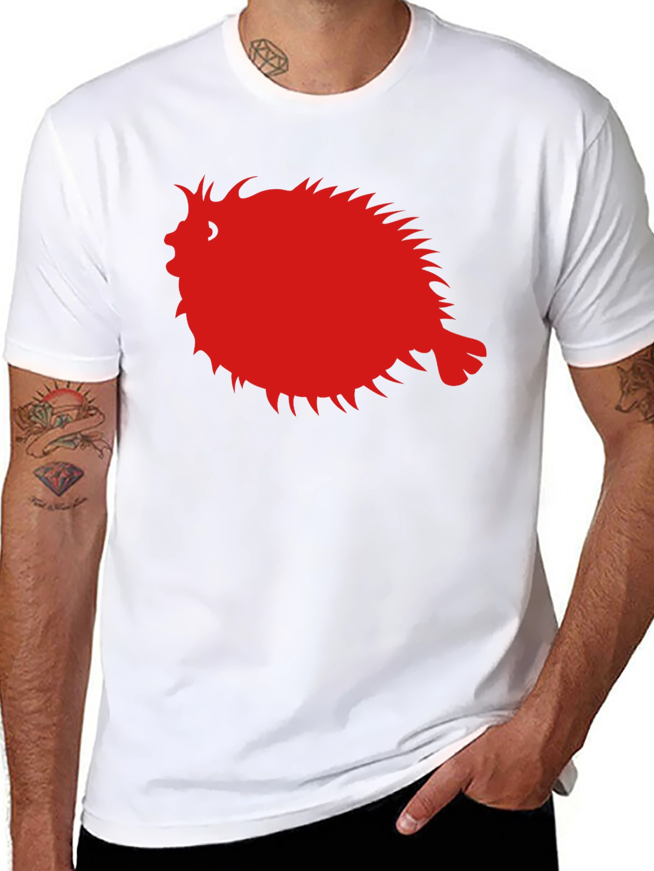 Pufferfish Graphic Tee - Black Cotton Comfort