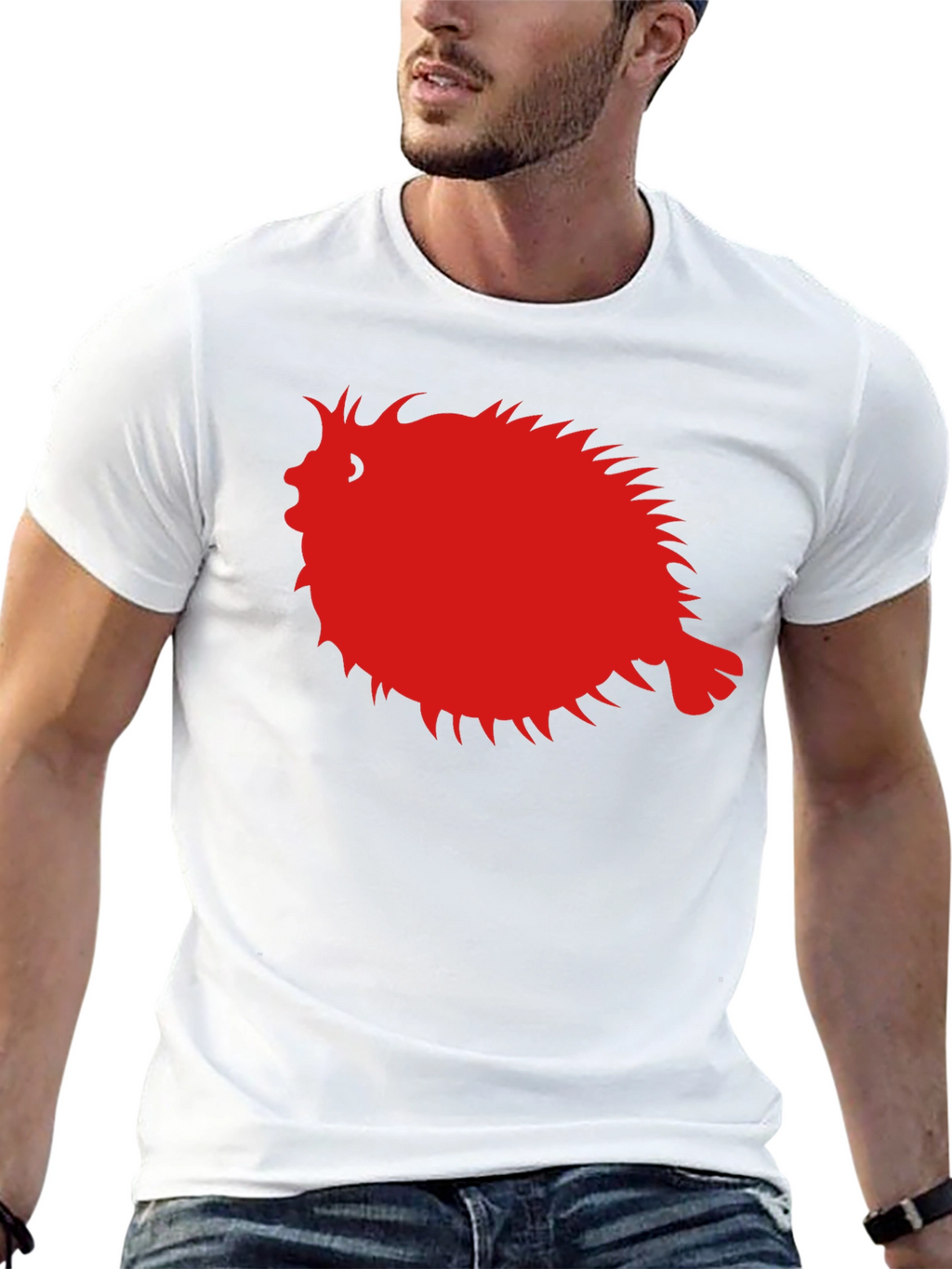 Pufferfish Graphic Tee - Black Cotton Comfort