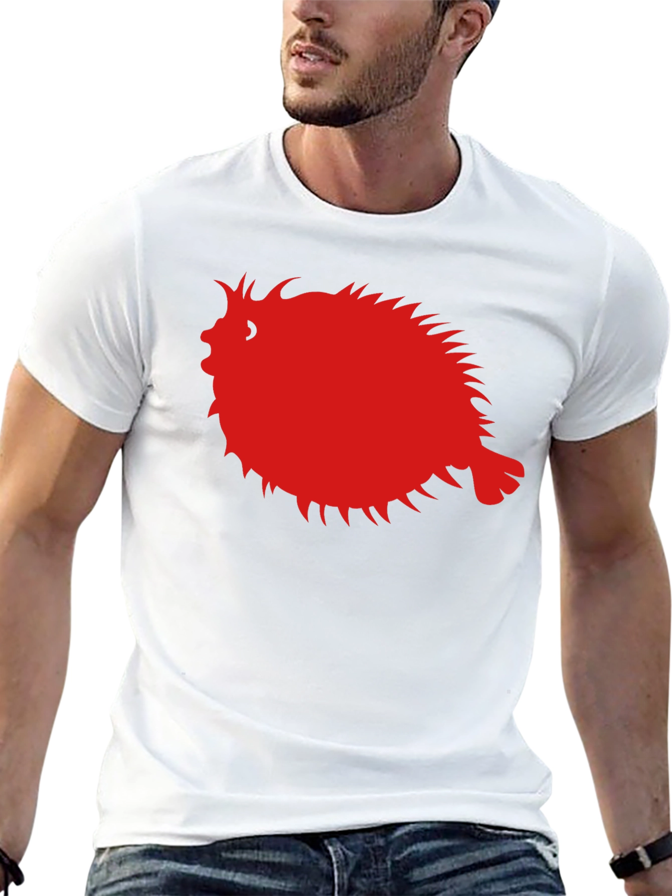 Pufferfish Graphic Tee - Black Cotton Comfort