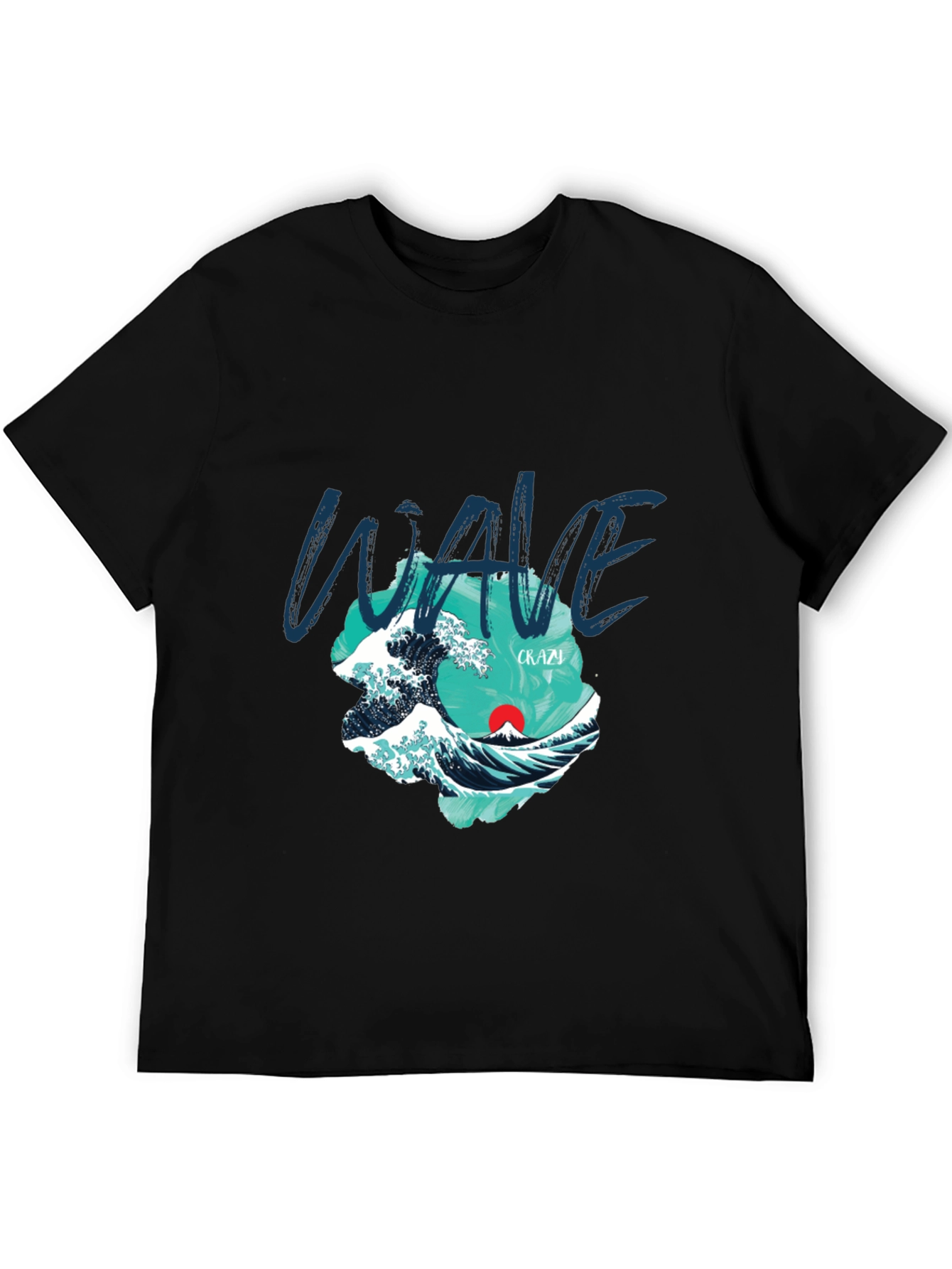 Wave Graphic Print Crew Neck T-Shirt