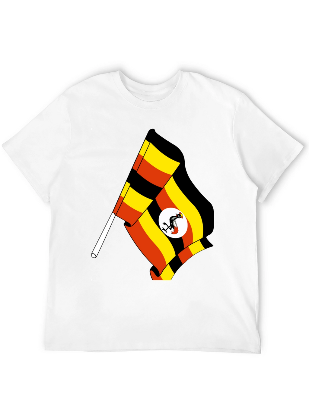 Uganda Flag T-Shirt - Black Cotton Tee