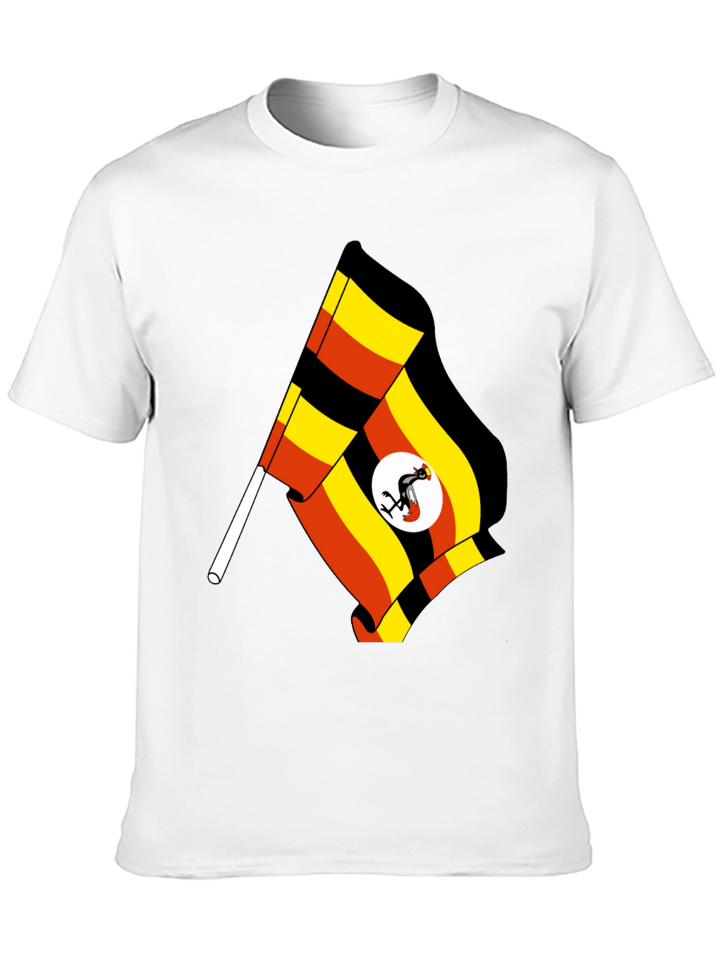 Uganda Flag T-Shirt - Black Cotton Tee