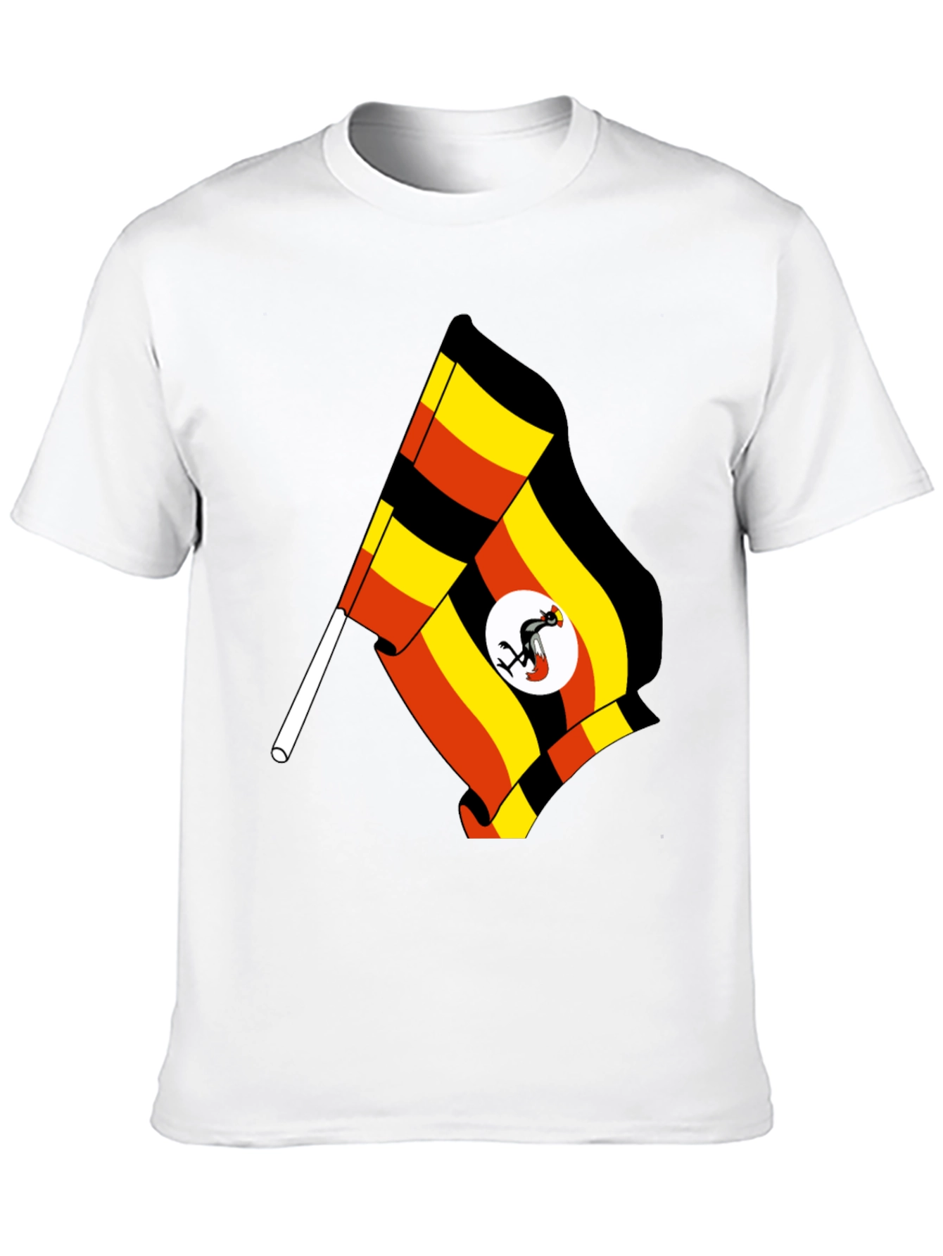 Uganda Flag T-Shirt - Black Cotton Tee