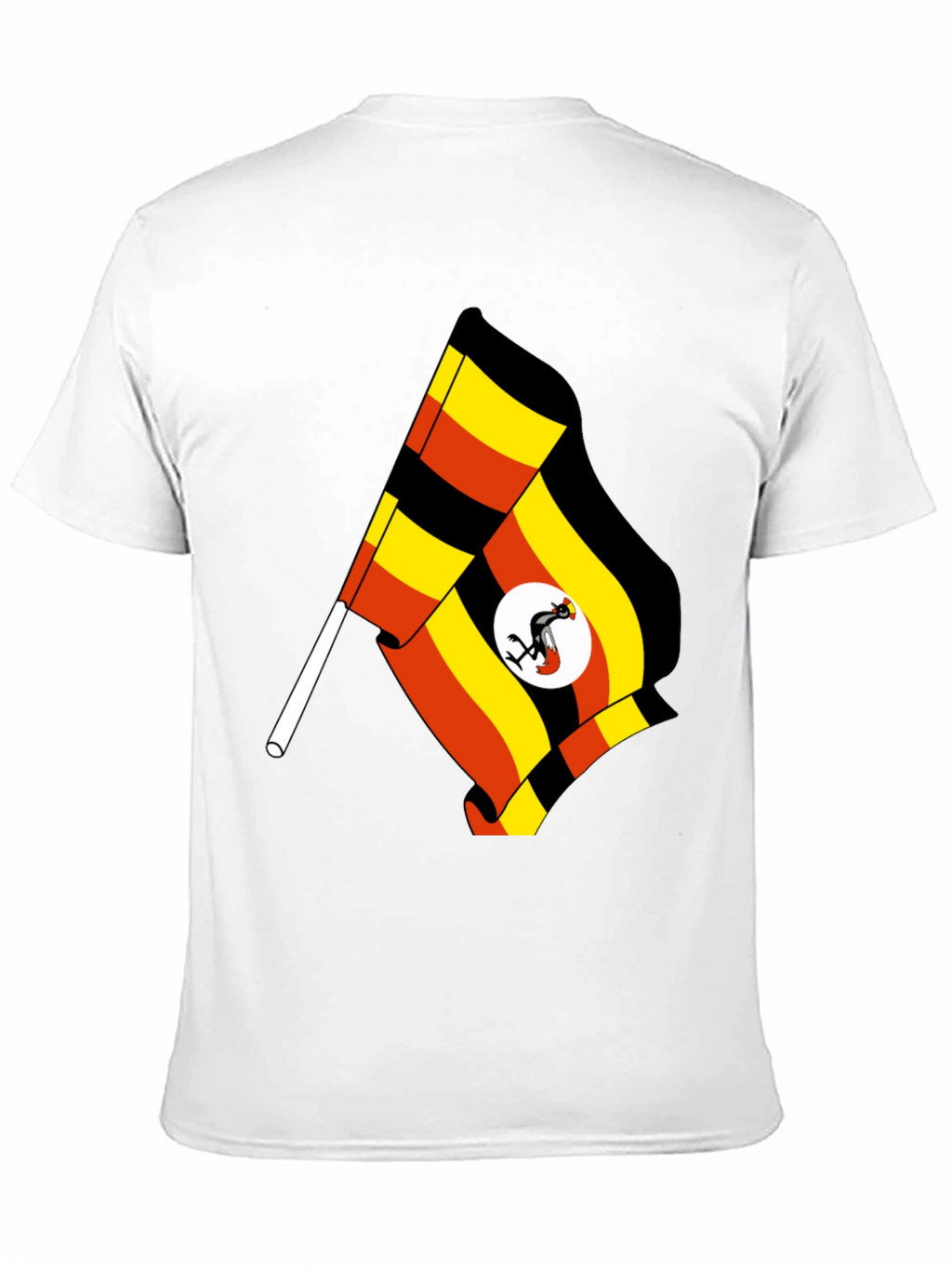 Uganda Flag T-Shirt - Black Cotton Tee