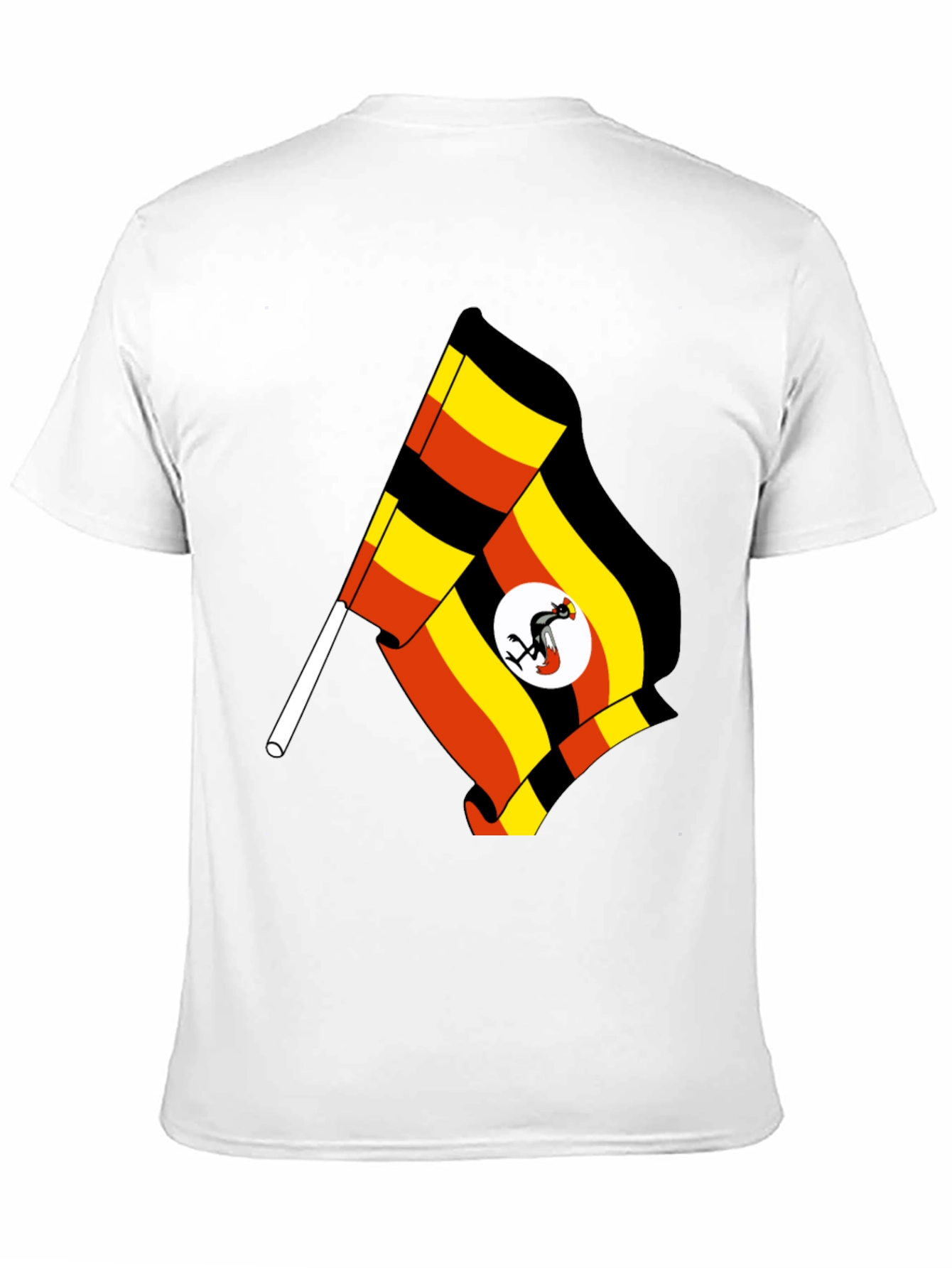 Uganda Flag T-Shirt - Black Cotton Tee