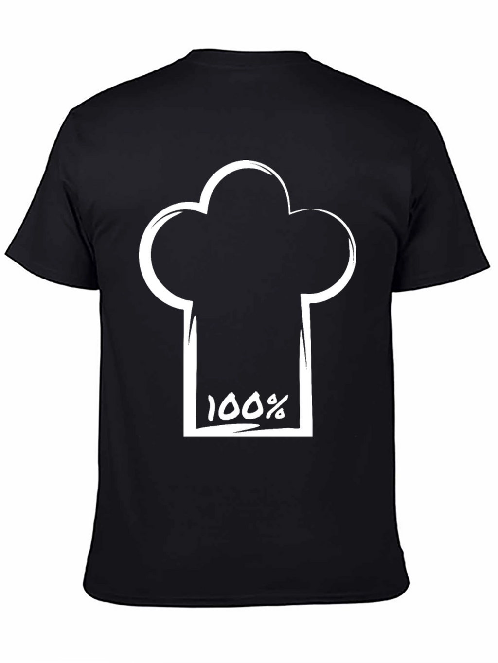 100% Chef Hat Graphic Black T-Shirt