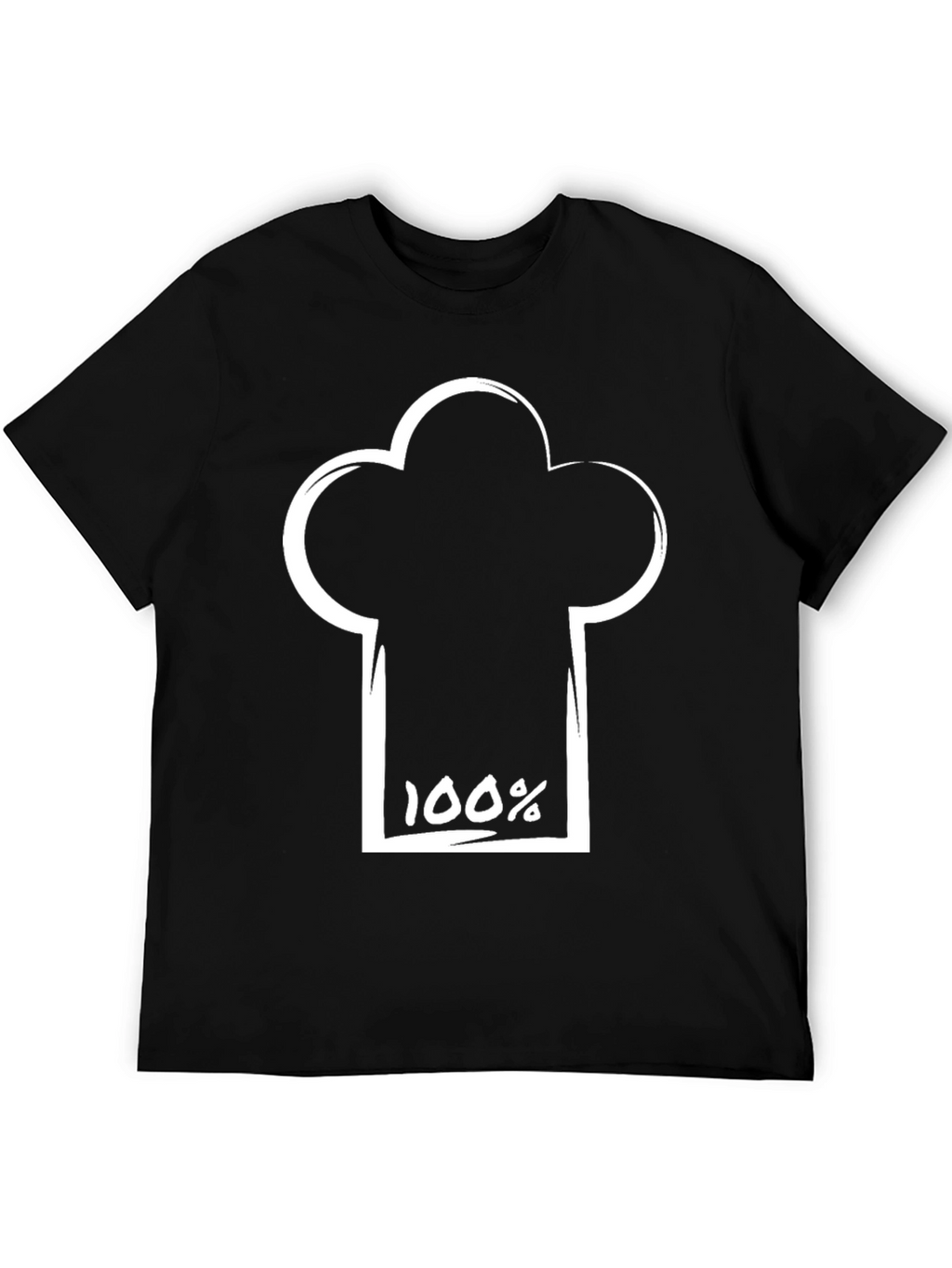 100% Chef Hat Graphic Black T-Shirt