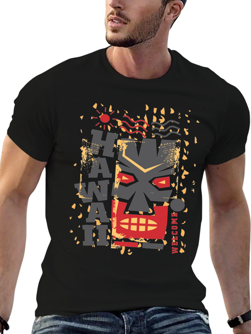 Hawaii Graphic Tee - Island Style Black T-Shirt