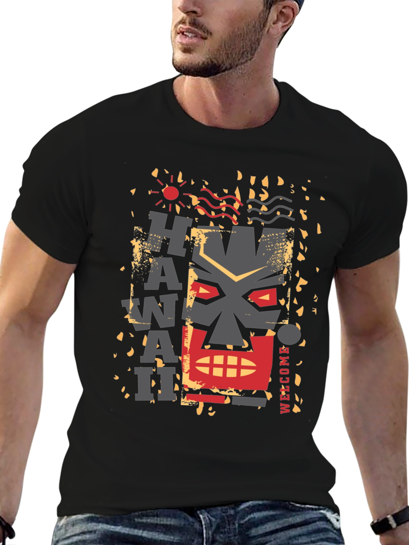 Hawaii Graphic Tee - Island Style Black T-Shirt