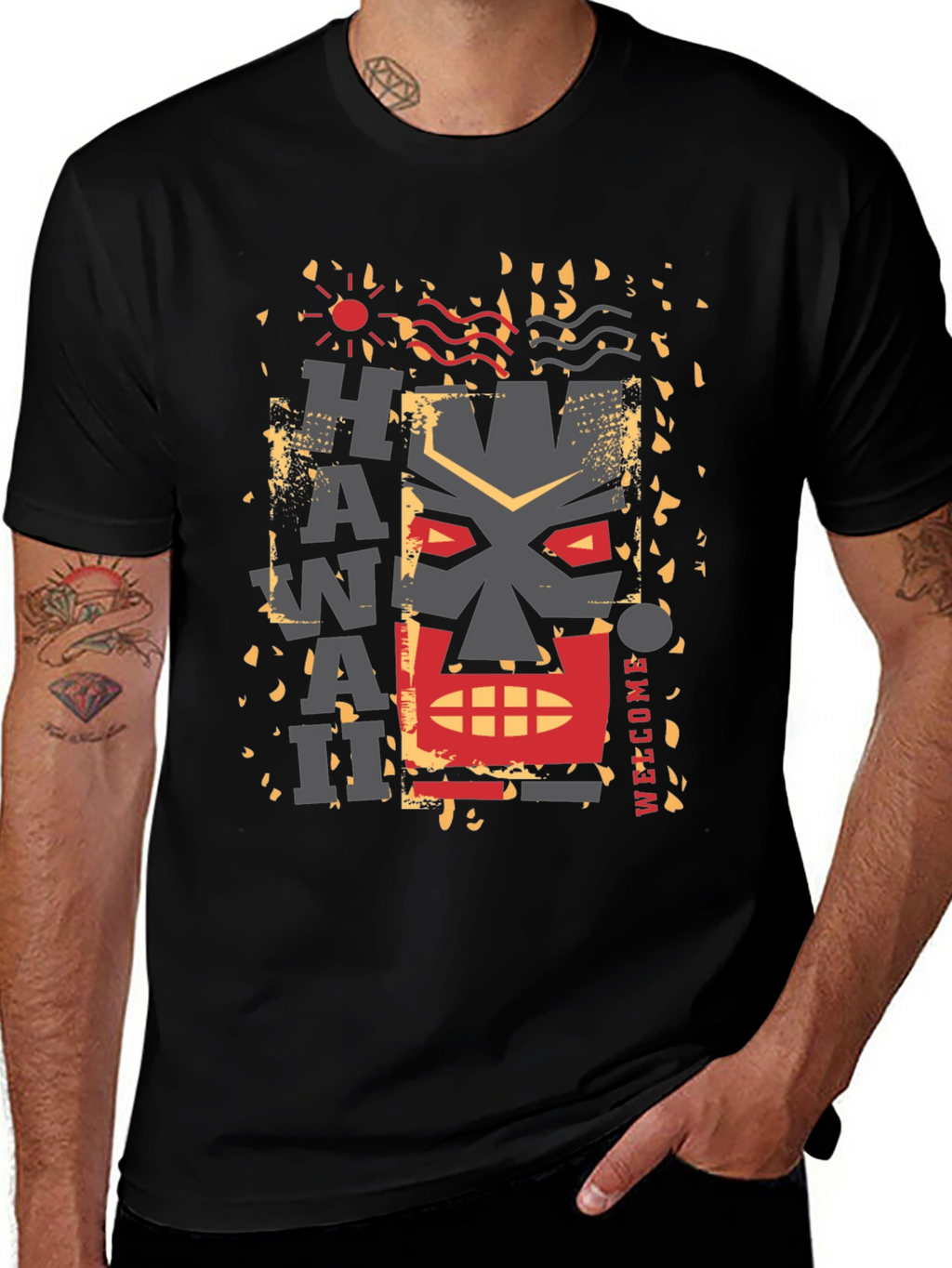 Hawaii Graphic Tee - Island Style Black T-Shirt