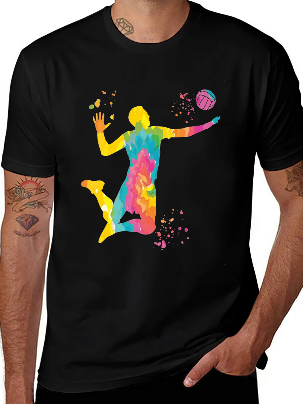 Volleyball Player Graphic T-Shirt - Stylish Design