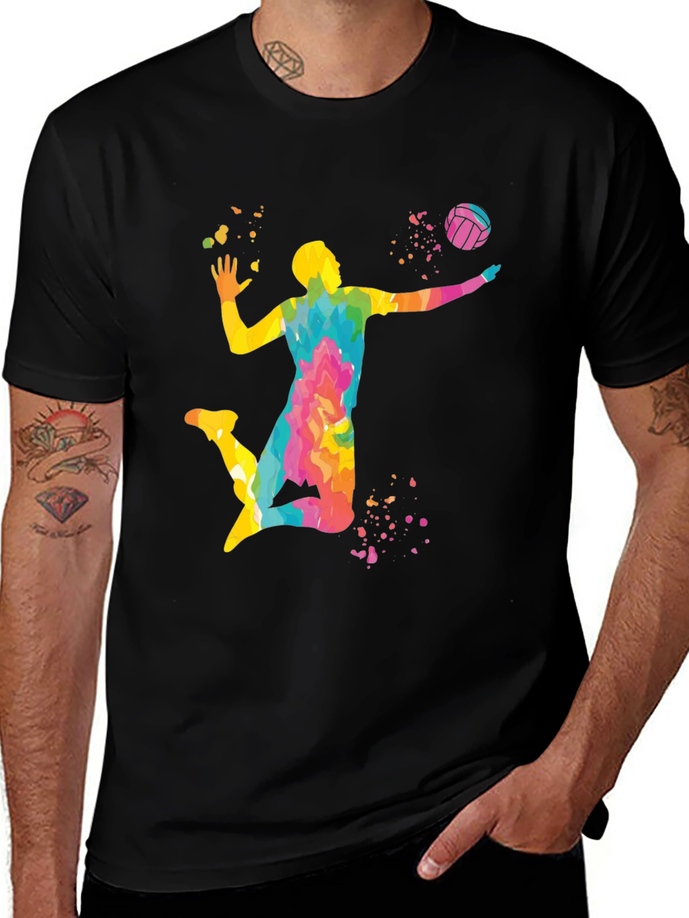 Volleyball Player Graphic T-Shirt - Stylish Design