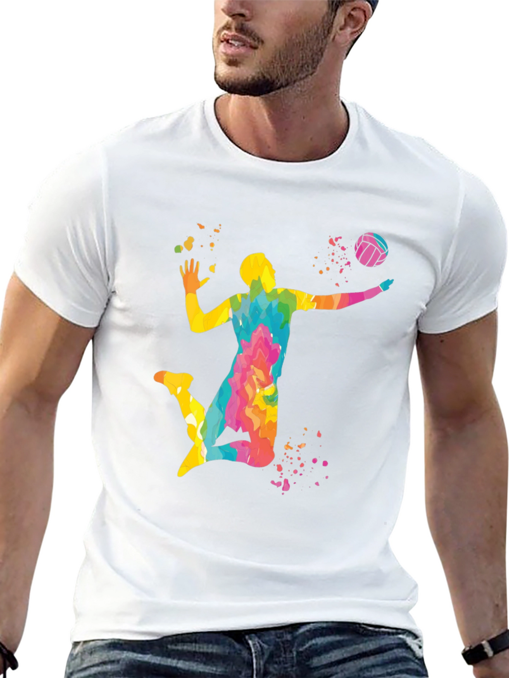 Volleyball Player Graphic T-Shirt - Stylish Design