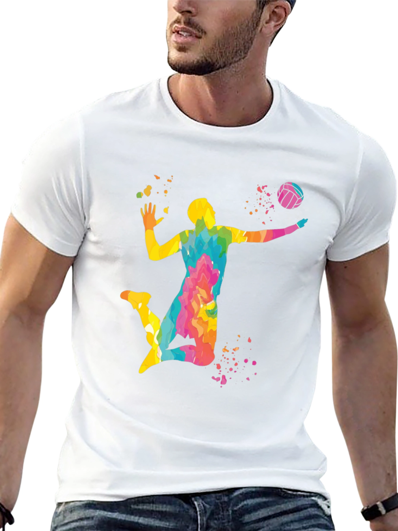 Volleyball Player Graphic T-Shirt - Stylish Design