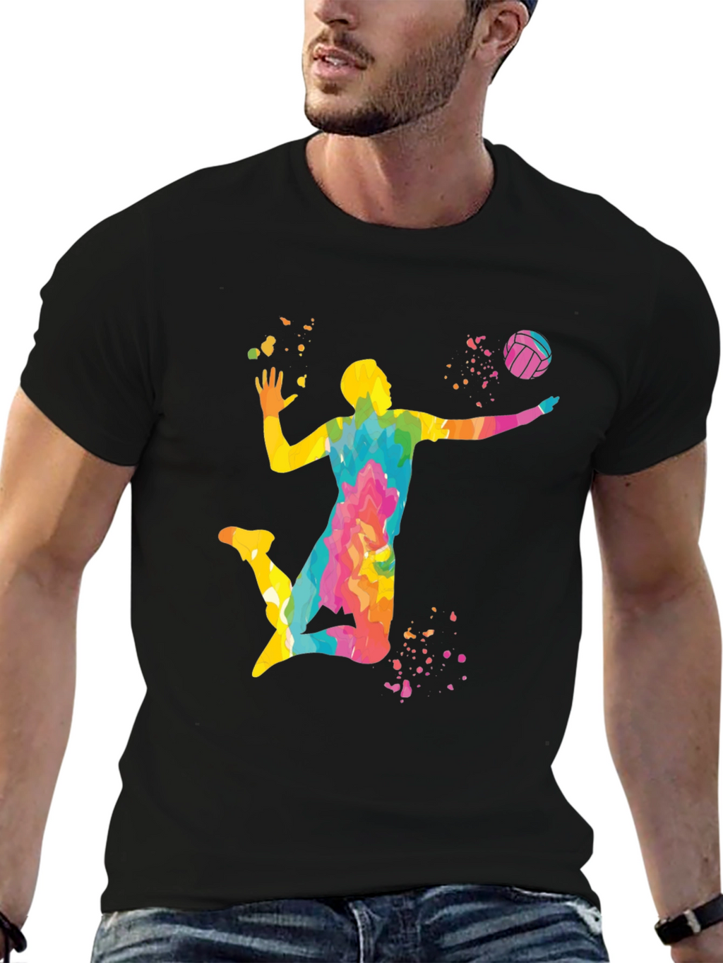 Volleyball Player Graphic T-Shirt - Stylish Design