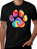 Tie-Dye Paw Print Graphic T-Shirt