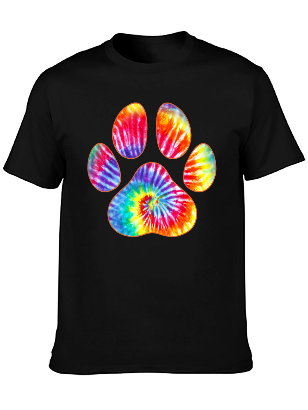 Tie-Dye Paw Print Graphic T-Shirt