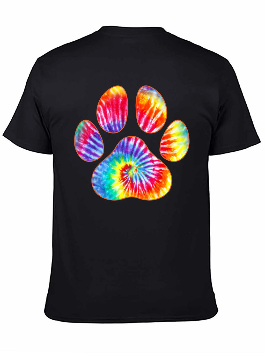 Tie-Dye Paw Print Graphic T-Shirt