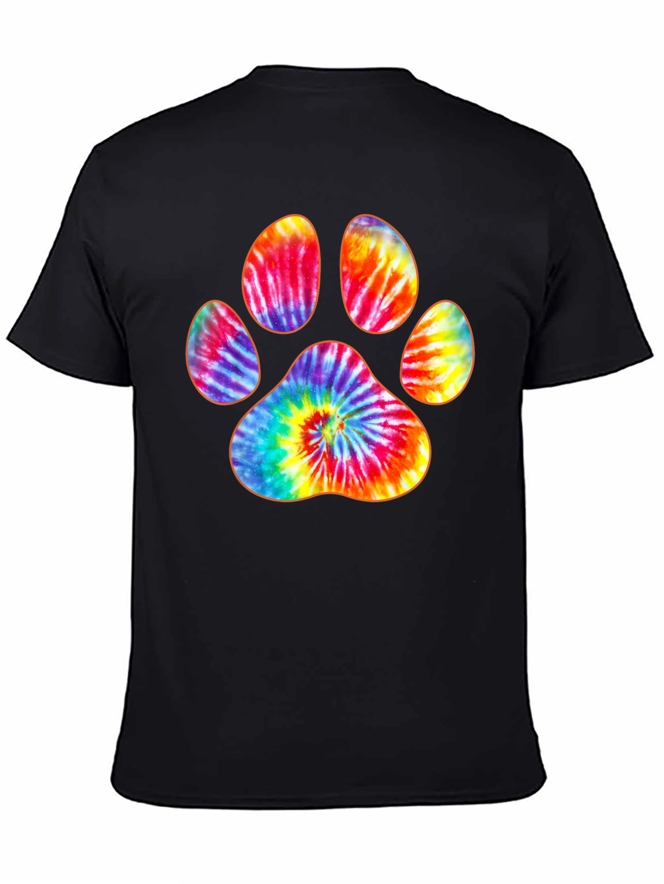 Tie-Dye Paw Print Graphic T-Shirt