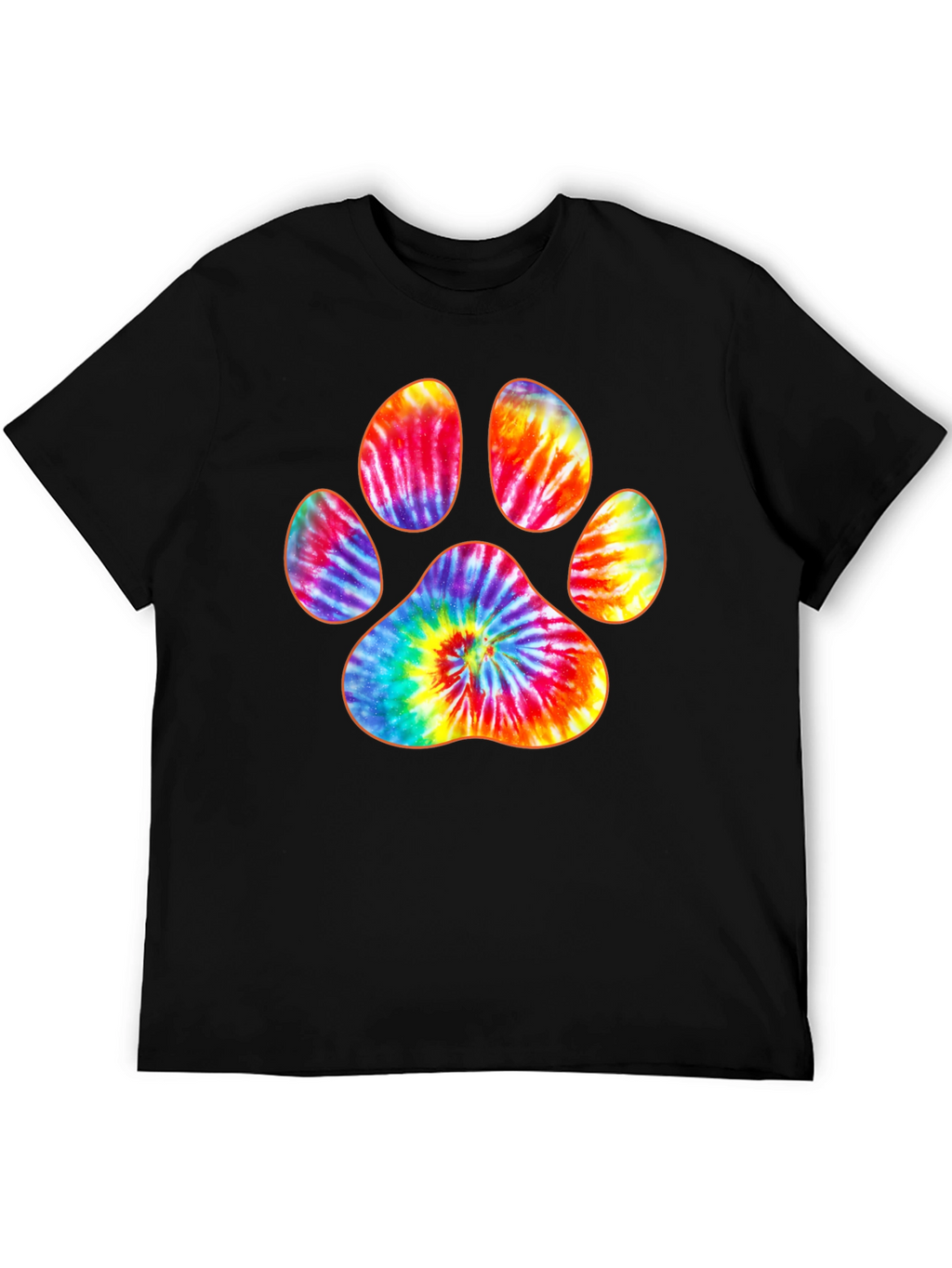 Tie-Dye Paw Print Graphic T-Shirt