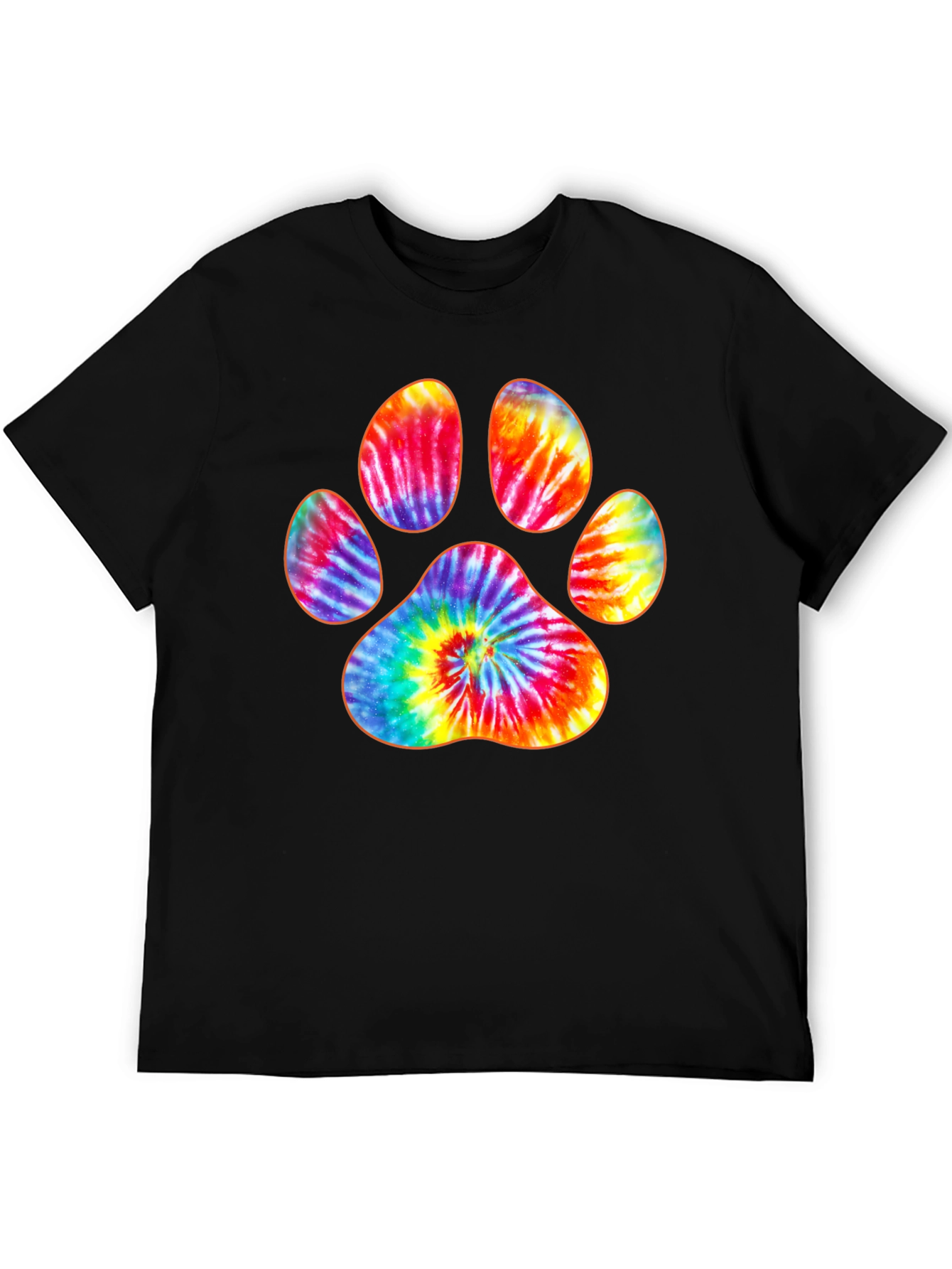 Tie-Dye Paw Print Graphic T-Shirt