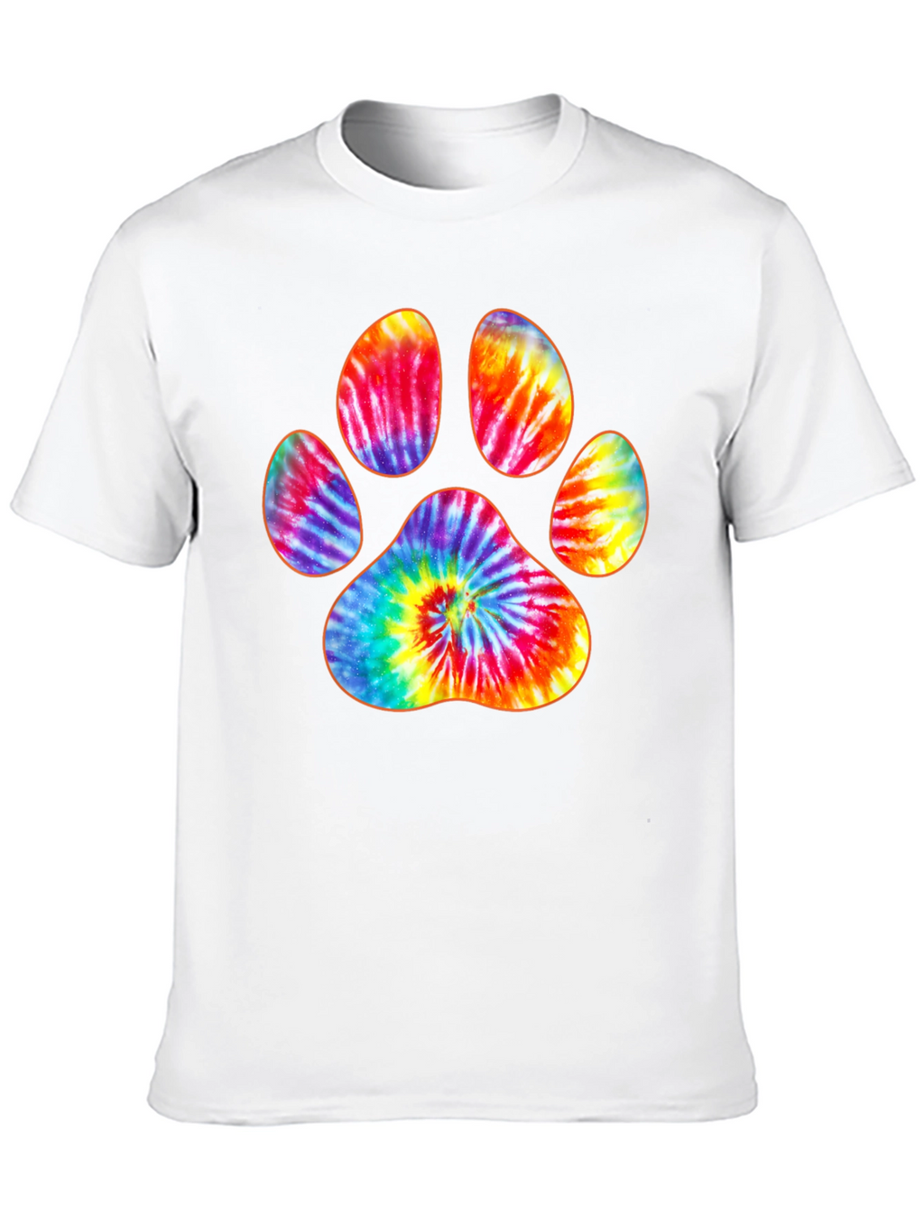 Tie-Dye Paw Print Graphic T-Shirt