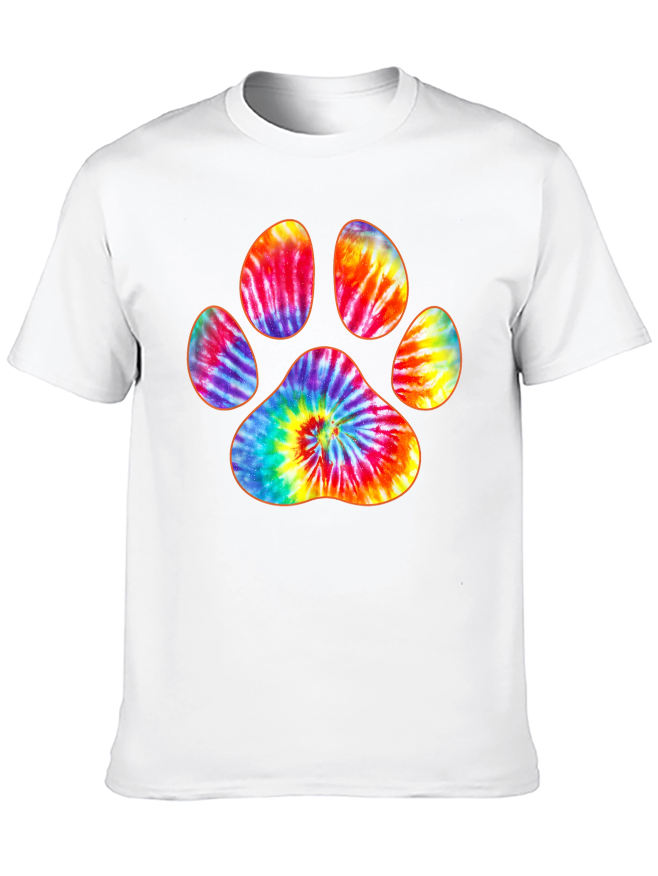 Tie-Dye Paw Print Graphic T-Shirt