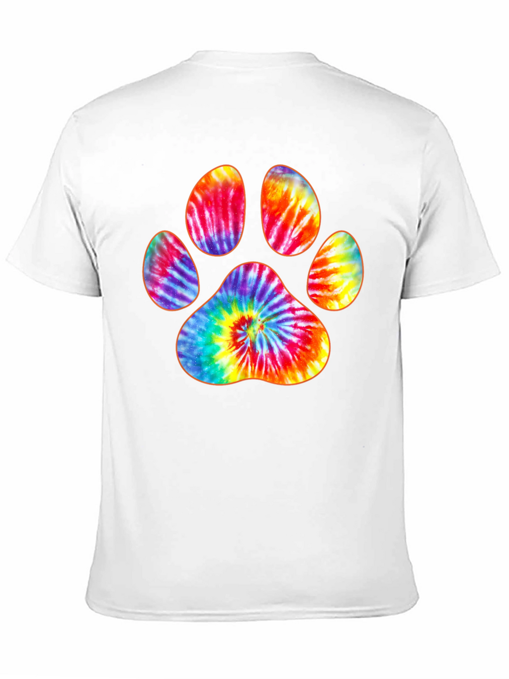 Tie-Dye Paw Print Graphic T-Shirt