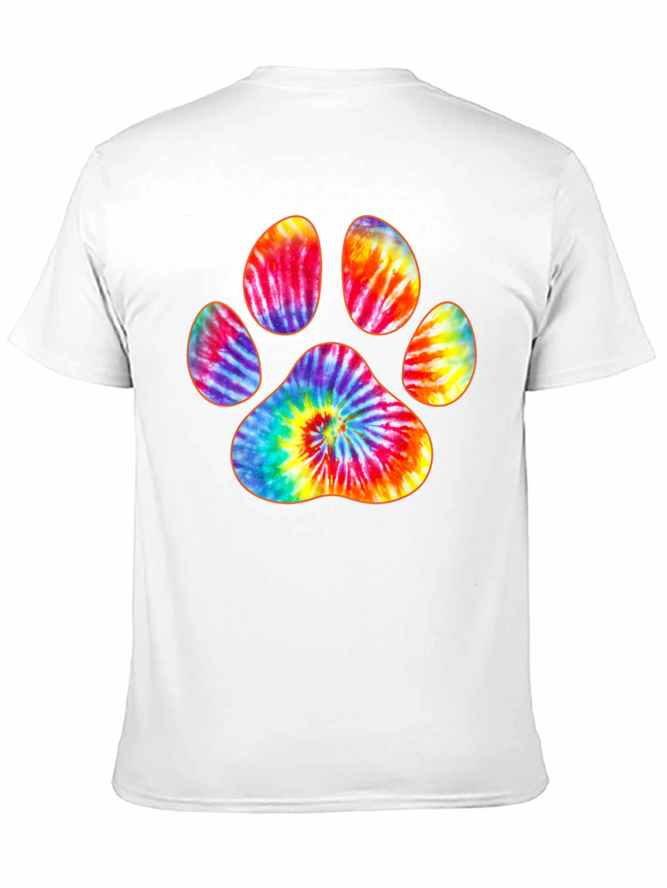 Tie-Dye Paw Print Graphic T-Shirt
