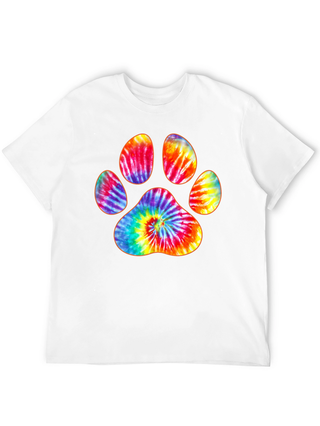 Tie-Dye Paw Print Graphic T-Shirt
