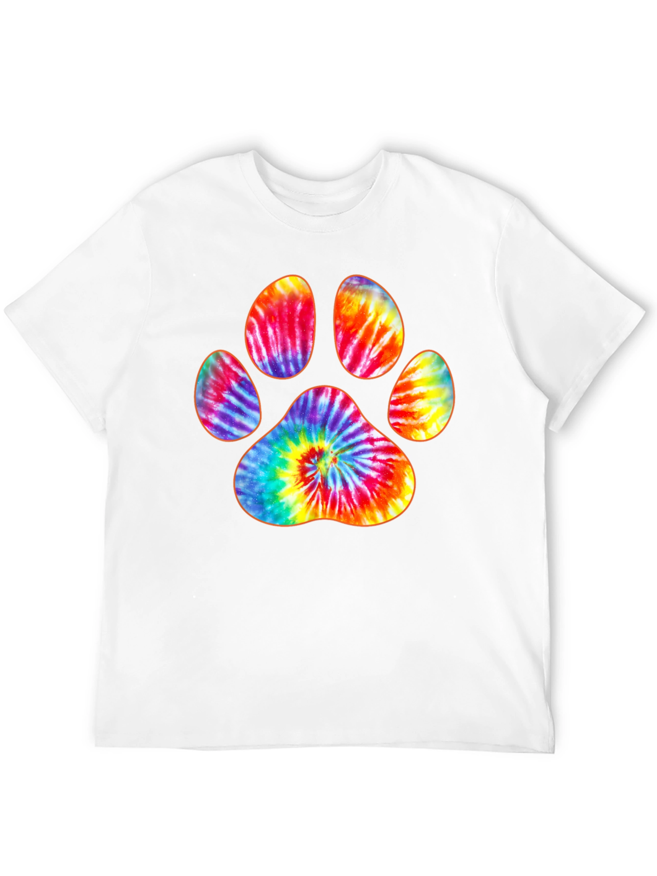 Tie-Dye Paw Print Graphic T-Shirt