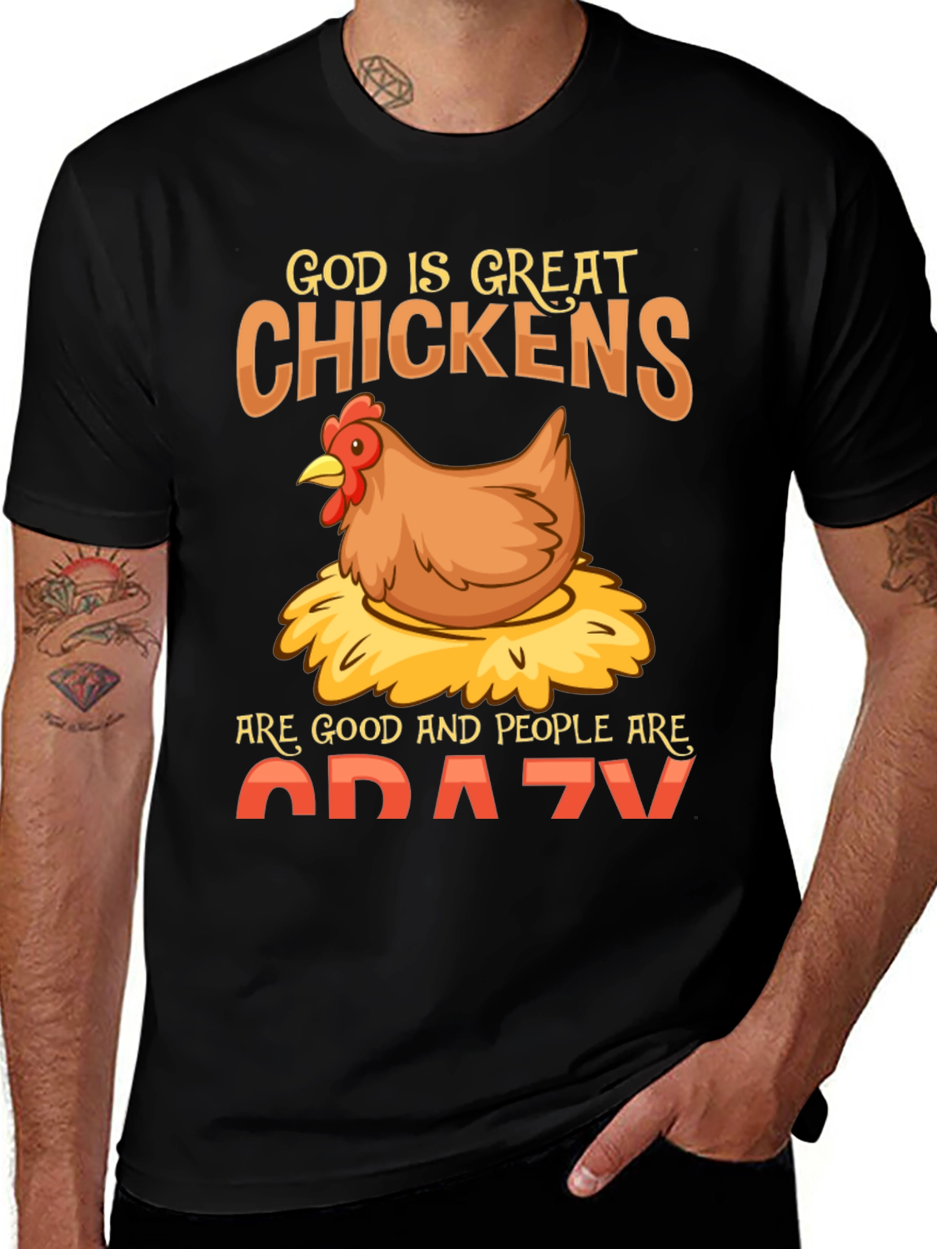 God is Great Chickens T-Shirt - Funny Farm Tee