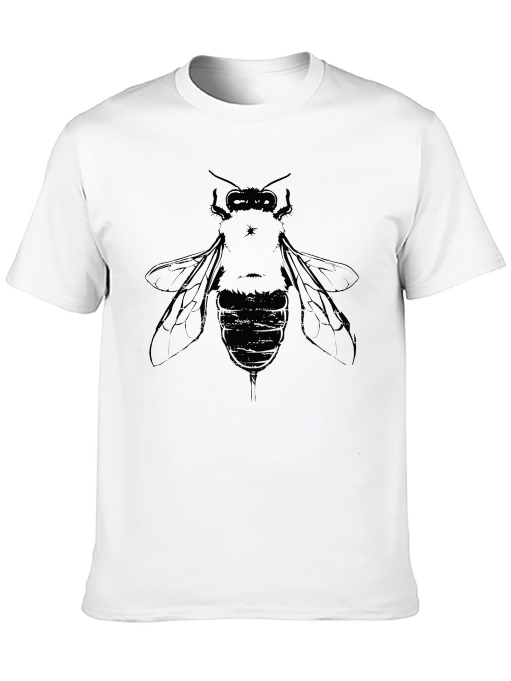 Mens Black Graphic T-Shirt with Bee Design