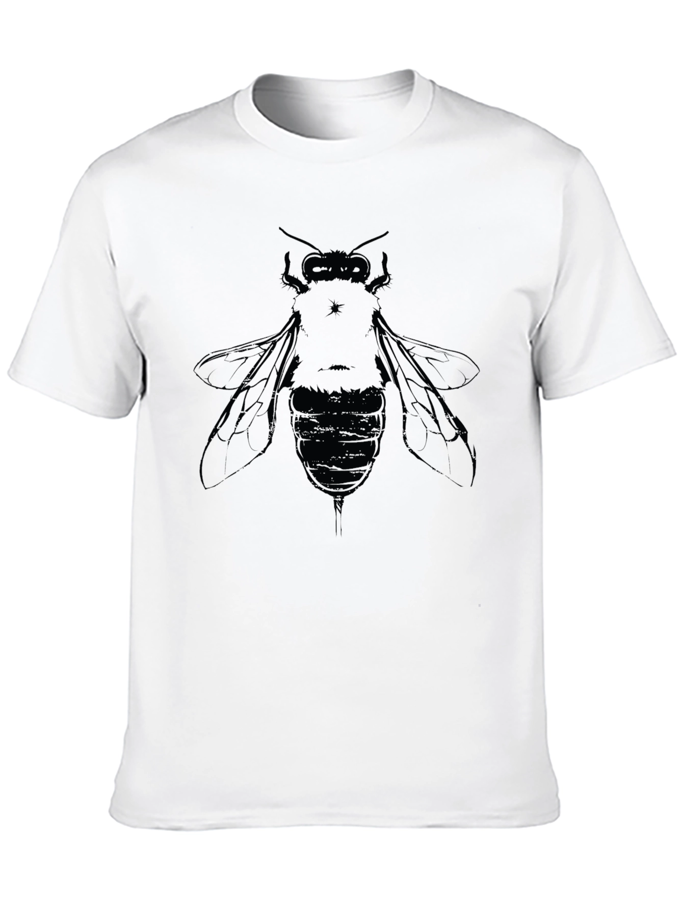 Mens Black Graphic T-Shirt with Bee Design