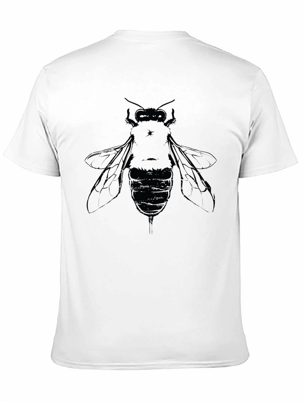 Mens Black Graphic T-Shirt with Bee Design
