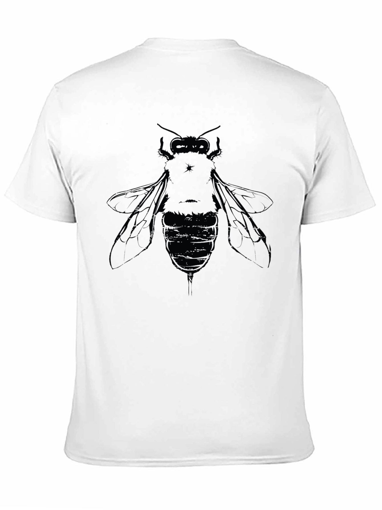 Mens Black Graphic T-Shirt with Bee Design